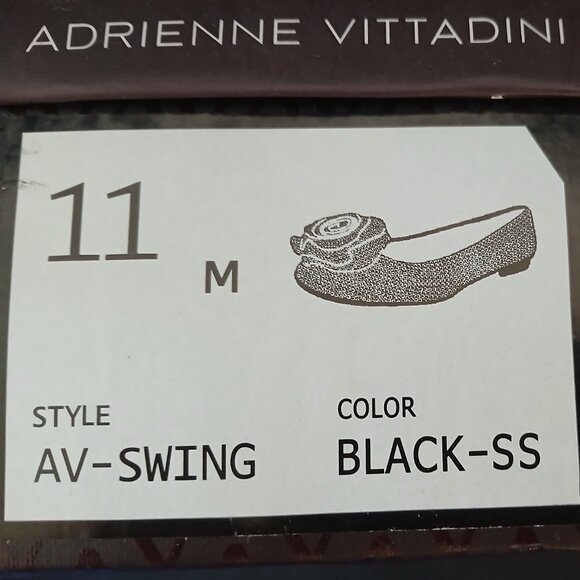 Adrienne Vittadini Black Rose Sequin AV-Swing Flats 11M - Picture 6 of 10